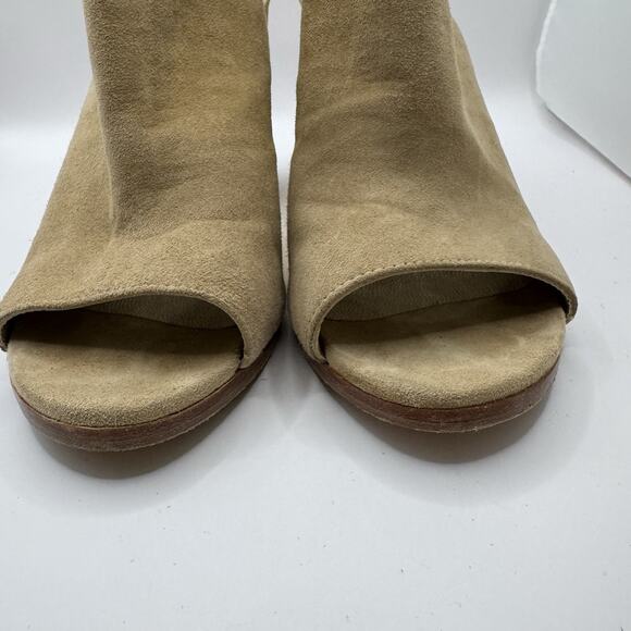 Stuart Weitzman Tan Suede Ankle Booties Chunky High Heels Womens Size 6.5 - Picture 11 of 12